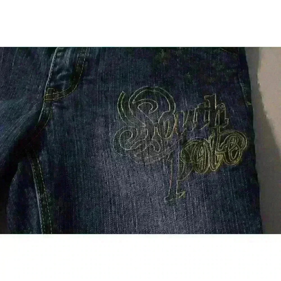 Southpole Denim Bermuda Cuffed Shorts Gold Embellished Y2K Shorts Juniors Size 9 - Picture 3 of 9